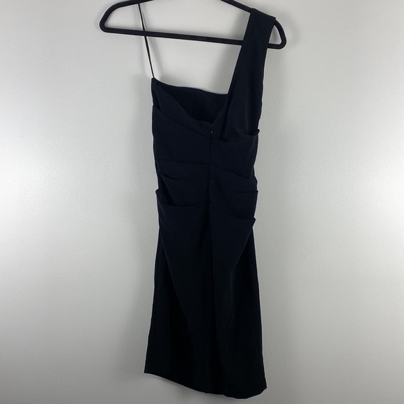 Dina Bar-el Vintage One Shoulder Cocktail Mini Dress Black Size P - Picture 6 of 7